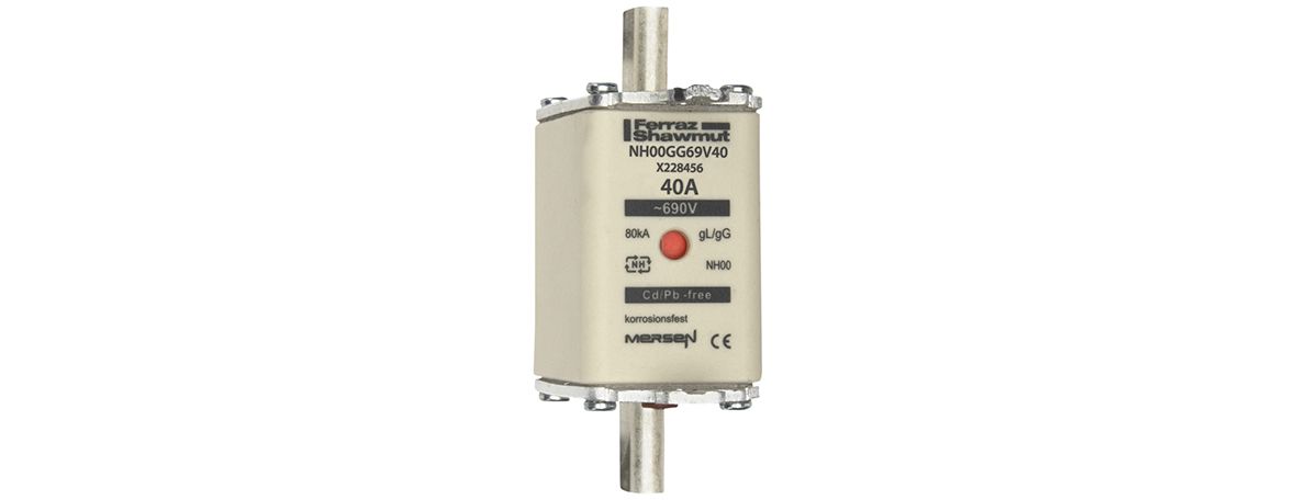 X228456 - NH fuse-link gG, 690VAC, size 00, 40A double indicator/live tags
